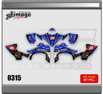 Yamaha yfz 450R 2014-2022 full graphics kit BLUE - Image 2