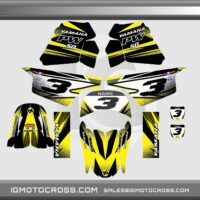 YAMAHA PW 50 GRAPHICS KIT DECALS 1990 - 2022 YELLOW MINI #PLATES INCLUDED