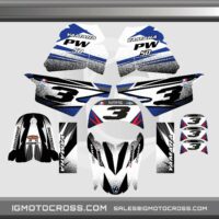 YAMAHA PW 50 PW50 GRAPHICS KIT DECALS Fits Years 1990 - 2018 WHITE BLUE BLACK