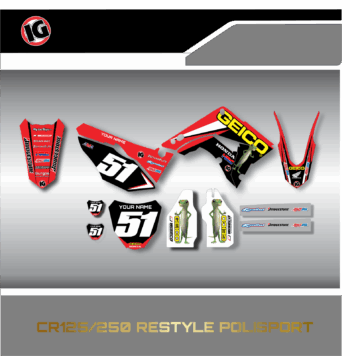 CR125/250 2002-2007 SEMI CUSTOM POLISPORT RESTYLE KIT(GEICO) GRAPHICS KIT