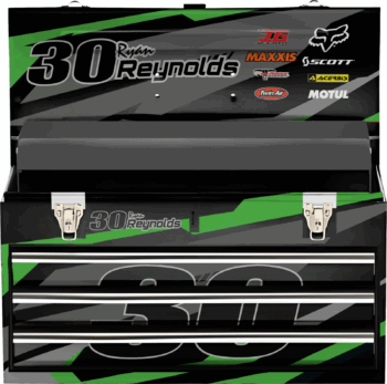 Tool Box Graphics Set For Husky 3 Drawer Metal Toolbox Motocross KAWASAKI green - Image 2
