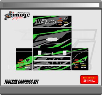 Tool Box Graphics Set For Husky 3 Drawer Metal Toolbox Motocross KAWASAKI green - Image 3