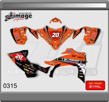 Yamaha yfz 450R 2014-2022 full graphics kit ORANGE