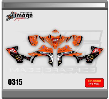 Yamaha yfz 450R 2014-2022 full graphics kit ORANGE - Image 2