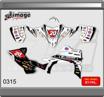 Yamaha yfz 450R 2014-2022 full graphics kit WHITE