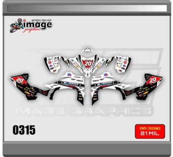 Yamaha yfz 450R 2014-2022 full graphics kit WHITE - Image 2