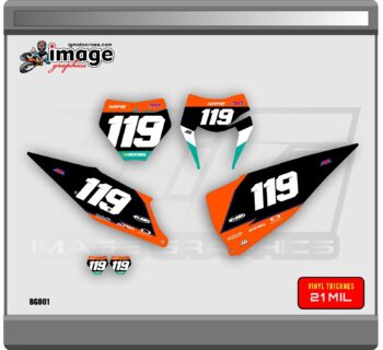 KTM GRAPHICS BACKGROUNDS NUM PLATES KIT 2019-2022 SX XC SXF XCF 20-23 XCW EXC - Image 2
