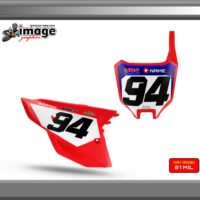 HONDA CRF450r 2021-23 CRF250R 2022-23 NUMBER PLATES GRAPHICS backgrounds set TEAM LOOK WITH LOGO