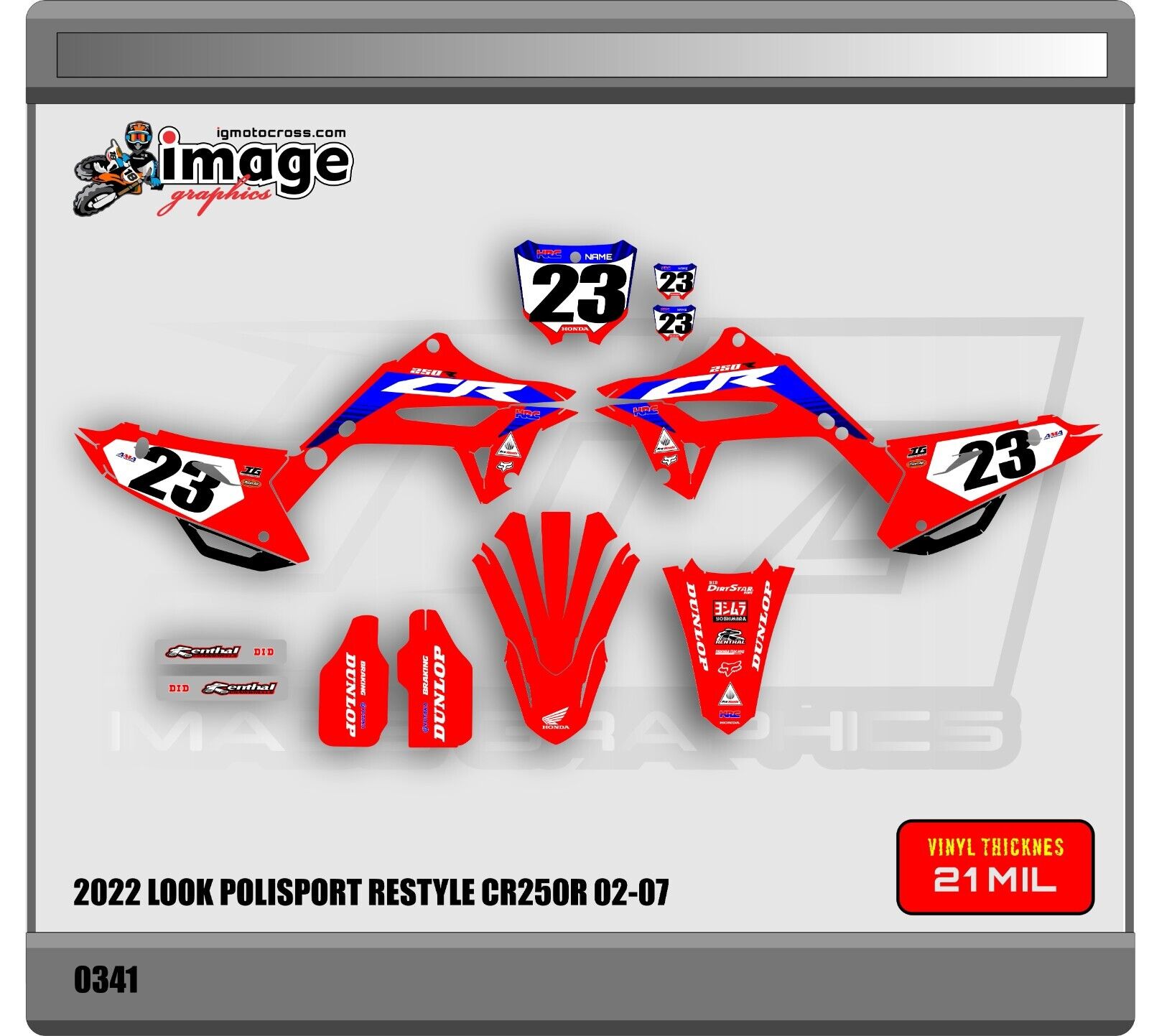 CR125 250 2002-2007 (NEW 2022 STYLE POLISPORT RESTYLE GRAPHICS KIT - Image 2