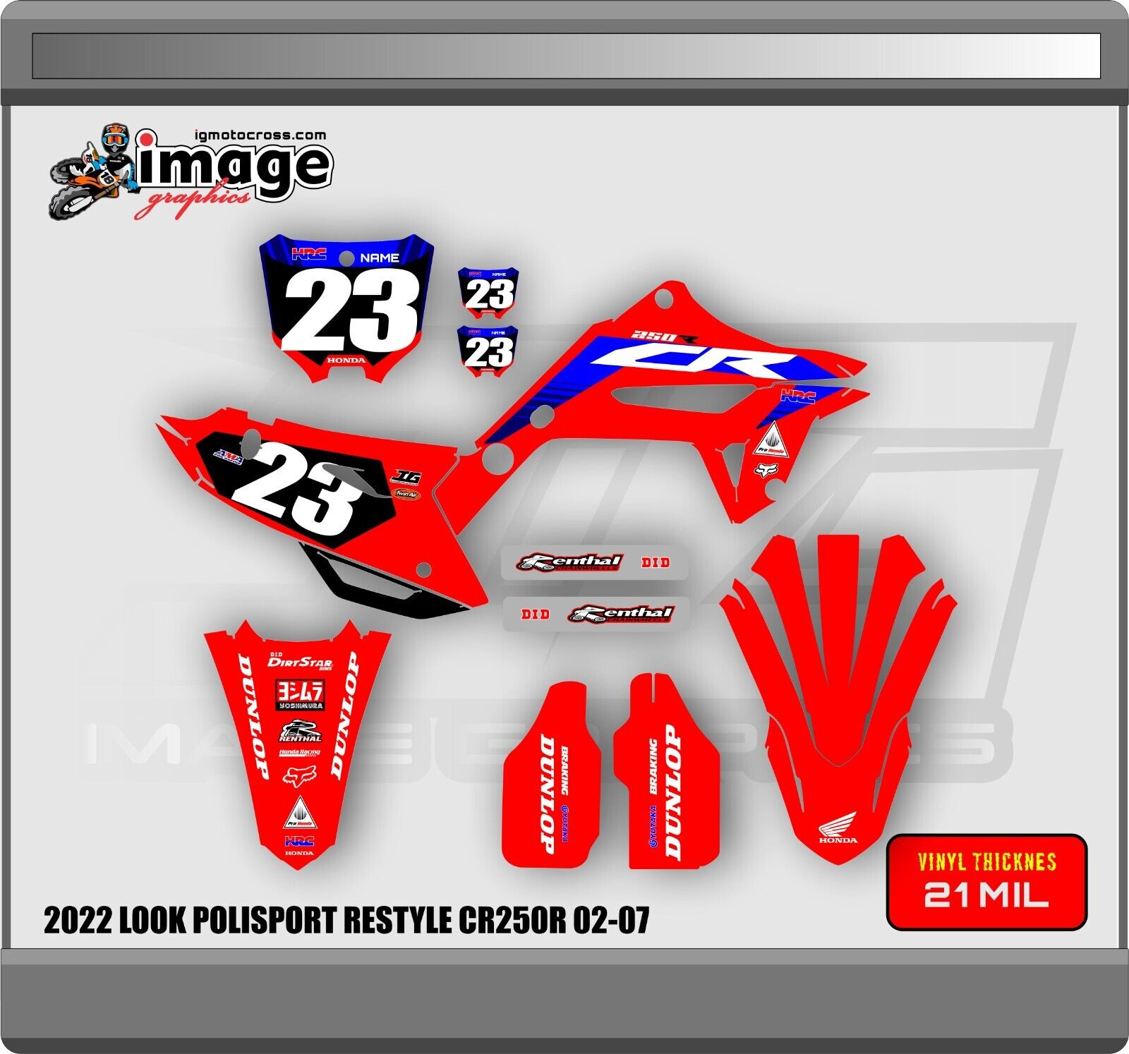 CR125 250 2002-2007 (NEW 2022 STYLE POLISPORT RESTYLE GRAPHICS KIT - Image 3