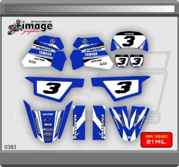 YAMAHA PW 50 PW50  GRAPHICS KIT DECALS  Fits Years 1990 - 2023 BLUE STOCK STYLE - Image 2