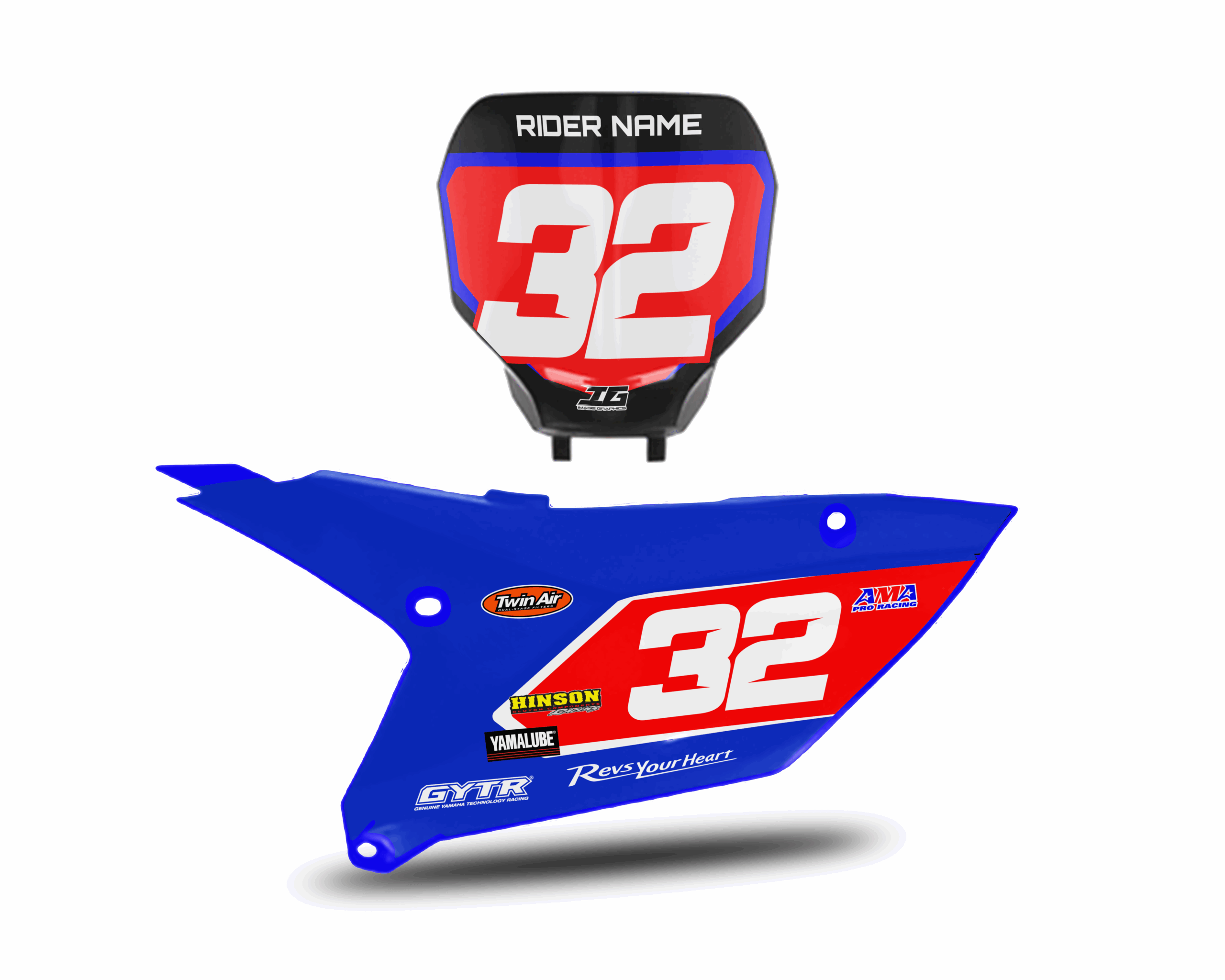 thumbnail image 2 of Honda CRF250R (2022-2024) Number Plate Graphics Kit – Team Look – Glossy 2 of 2